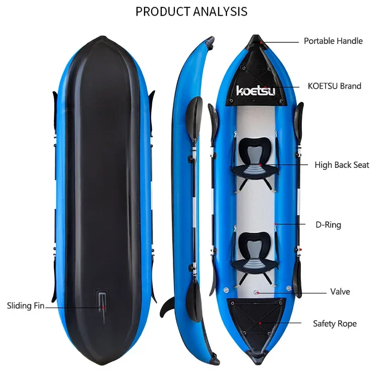 KoMarxiPVCインフレータブルカヤック、フィッシングカ - Fishing Kayak Inflatable のレビューと価格